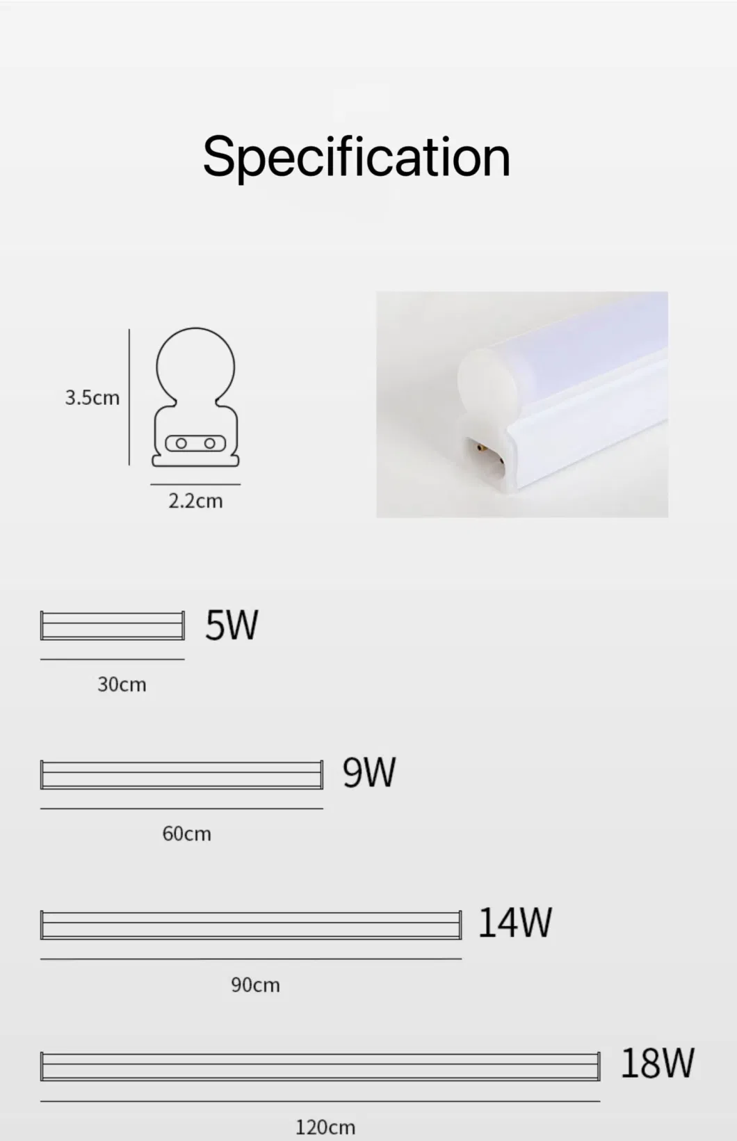 1FT 2FT 3FT 4FT T5 T8 LED Linear Lamp PC Tube Light