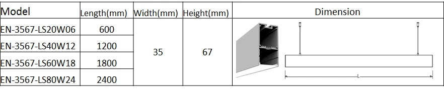 35X67mm Slim LED Linear Light for Replacing Tube Light