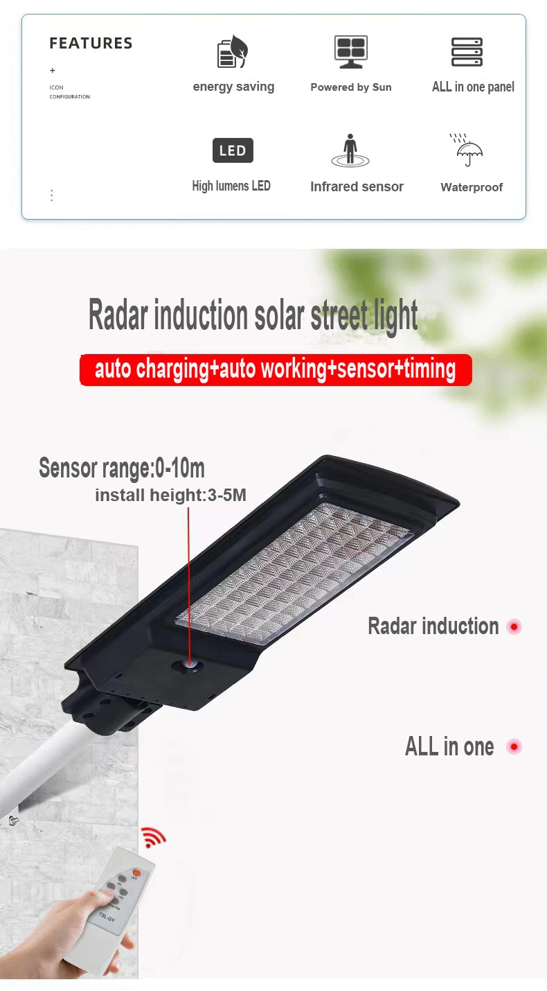 Wholesale Price Outdoor Road Wall Integrated Solar System Battery Energy Lamp Panel 300W Garden LED Flood Solar Street Lighting